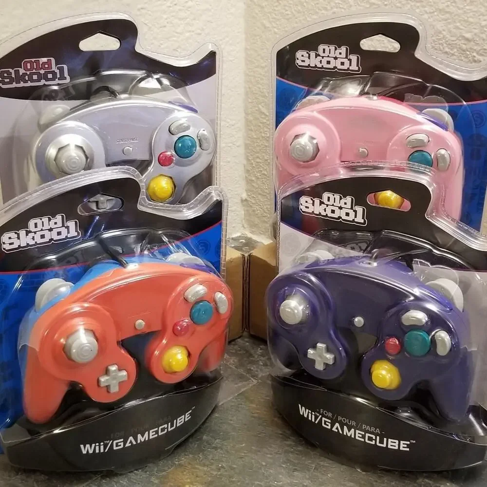 4 Gamecube Controllers - 4 Colors Bundle (NEW) - Red Purple Silver Pink Nintendo